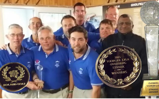 Vlnr: André Roos, Daan Victor, Daniel vd Merwe, Jacques Nell, Dick de Kock, Francois vd Merwe, Lambert Smith en Bev Swart saam met Randall Newman. (foto's verskaf)